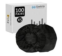 Geekria 100 Pares de Fundas Desechables para Auriculares, Cubre Almohadillas para Headset de Call Center pequeño, Orejeras estirables, protección higiénica de Almohadilla (XS/Negro)