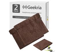 Geekria 2 Pack Estuche Protector para Auriculares Deportivos, Bolsa de Viaje para Auriculares intrauditivos, Compatible con Apple EarPods, JayBird X3, Jabra Wave, Ausdom S10 (marrón)