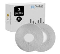 GEEKRIA - 2 Pares de Fundas de Punto para Auriculares, Protectores Sanitarios Lavables y elásticos para Auriculares supraurales, Fundas para el Sudor para Mayor Calidez y Comodidad (Talla M/Gris)