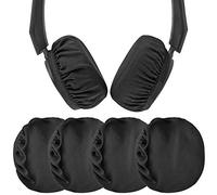Geekria 2 Pares de Fundas para Auriculares de Tela Flexible, Lavables para Almohadillas para Auriculares supraaurales, Funda para el Sudor para Calidez y Comodidad (S/Negro)