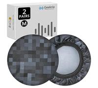 Geekria 2 Pares de Fundas para Auriculares de Tela Flexible/Protectores Sanitarios Lavables y elásticos para Almohadillas para Auriculares supraaurales, Juegos (MC Stone/tamaño M)