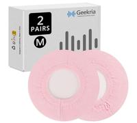 GEEKRIA 2 Pares de Fundas Tejidas para Auriculares, Lavables y estirables, Protector higiénico para Auriculares supraaurales, cómoda Funda para el Sudor para Auriculares de 3,1" a 4,3" (M/Rosa)