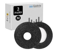 GEEKRIA 2 Pares de Orejeras de Punto, Fundas retráctiles Lavables para Auriculares supraaurales, cálidas y cómodas Fundas para el Sudor para Auriculares de 3,15-4,35 Pulgadas (Hombre/Negro)