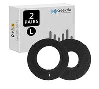 GEEKRIA 2 Pares Fundas Lavables de Tela Tejida Grande para Auriculares/Protectores de Almohadillas para los oídos (Grande + Negro)