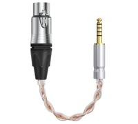 Geekria adaptador de audio XLR equilibrado macho a 4,4 mm chapado en plata, compatible con amplificadores y micrófonos (20 cm)