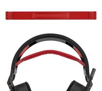 Geekria Almohadilla de tela flexible compatible con auriculares Corsair HS80 RGB, HS80 MAX, pieza de reparación (rojo)