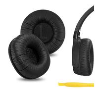 Geekria Almohadillas de repuesto de cuero sintético para auriculares JBL JR300, JR300BT, T450BT, T500BT, Tune 500, Tune 500BT, Tune 510BT, Tune 520BT con guía de video (negro)