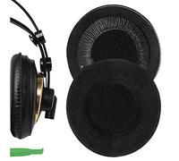 Geekria Almohadillas de Repuesto de Terciopelo Suave Comfort para AKG K240/K240S/K240MKII/K241/K270/K271/K271S/K272/K52/K72/K92/K242/K340/K550/K551, con Guía de Video (Negro)