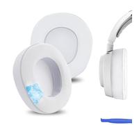 Geekria Almohadillas deportivas de repuesto de gel refrescante para auriculares SteelSeries Arctis Nova Pro Wired/ Nova1/ 1P/ 1X/ Nova3/ 3P/ 3X/ Nova4/ 4P/ Nova5/ 5P/ 5X/ Nova7/ 7P/ 7X (blanco/gris)