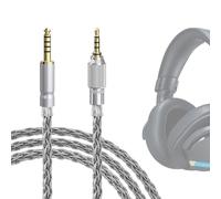 Geekria Apollo - Cable de audio chapado en plata de 4,4 mm a 3,5 mm compatible con auriculares Sony MDR-MV1 MDR-M1 MDR-M1ST con dispositivo de bloqueo de perilla roscada (1,5 m)