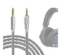 Geekria Apollo Cable de audio de actualización plateado 4,4 mm a 3,5 mm compatible con Sony MDR-M1ST MDR-MV1 MDR-M1, cable de repuesto con dispositivo de bloqueo de perilla roscada (9,8 ft / 3 m)