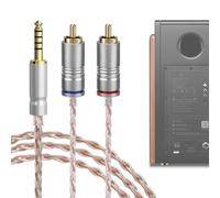 GEEKRIA Apollo - Cable de audio RCA dual equilibrado de 4,4 mm, cable de actualización chapado en plata de cobre OCC, interconexión estéreo de alta fidelidad para amplificador de auriculares DAC AMP