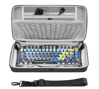 GEEKRIA Bolsa de transporte para teclado, compatible con GravaStar Mercury K1/Mercury K1 Pro/K1 Lite/V75 Pro/V75 Lite/V75 HE/V75 Pro HE, funda rígida de repuesto de viaje de EVA (gris oscuro)