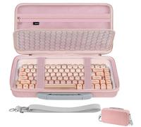 GEEKRIA Bolsa de transporte para teclado, compatible con teclado LOFREE DOT Foundation 75%, YUNZII C75, funda rígida de repuesto de viaje de EVA (rosa)