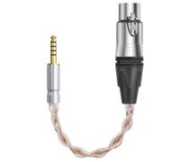 GEEKRIA Cable Adaptador de Audio Balanceado 4.4mm Macho a XLR Balanceado 4 Pines Hembra para Auriculares, Cable Mejorado con Cobre OCC Plateado en Plata, Compatible con Amplificadores y