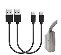 GEEKRIA Cable cargador USB-C para auriculares, compatible con Sony WH-1000XM6/1000XM5/1000XM4, ULT WEAR, WH-XB920N, WH-H910N, INZONE H5, cable de repuesto, 30 cm, 2 unidades