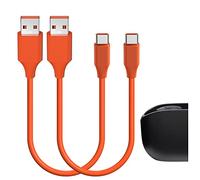 GEEKRIA Cable corto de carga USB (1 ft/30 cm, 2 unidades), compatible con JBL Tune 215TWS/770NC/Buds 2, Quantum 350, Vibe Beam/Beam 2 (USB a USB-C)