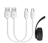 Geekria cable corto USB de carga para auriculares, compatible con Beats Studio 3/2/1, Solo3 Solo2, cable de alimentación Micro-USB de repuesto (30 cm, pack de 2)