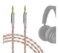 GEEKRIA Cable de audio Apollo plateado compatible con Sony WH-1000XM6, Skullcandy Crusher ANC 2, auriculares Beats Solo 4, cable de auriculares de repuesto de 3,5 mm (4,9 pies/1,5 m)