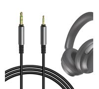 GEEKRIA Cable de audio compatible con QuietComfort, QC Ultra/SE/45/35 II/3, auriculares NC700, de 2,5 mm a 3,5 mm, cable estéreo de repuesto (negro 5,6 ft/1,7 m)