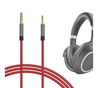 GEEKRIA Cable de audio compatible con Sennheiser Momentum 4, PXC 550, PXC 550 II, ACCENTUM Plus (2,5 mm a 3,5 mm) cable estéreo de repuesto (rojo, 1,7 m/5,6 ft)