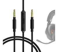 GEEKRIA Cable de audio con micrófono compatible con auriculares JBL Live 670NC, cable estéreo de repuesto de 3,5 mm con micrófono en línea y control de volumen (1,2 m)