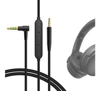 GEEKRIA Cable de audio con micrófono compatible con Bose QuietComfort Ultra II/45/SE/SC/35II/35/700, 3,5 mm a 2,5 mm, cable estéreo de repuesto (4 ft/1,2 m)