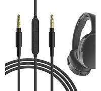 GEEKRIA Cable de audio con micrófono compatible con Skullcandy Hesh Evo/Hesh 3 / Crusher Evo, cable estéreo de repuesto AUX de 3,5 mm con micrófono en línea y control de volumen (4 ft/1,2 m)