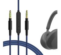 GEEKRIA Cable de audio micrófono, compatible con auriculares Sony ULT WEAR, WH-1000XM5/1000XM4 y WH-XB910N, cable estéreo AUX de repuesto 3,5 mm a 3,5 mm, 1,2 m