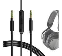 GEEKRIA Cable de audio micrófono, compatible con auriculares V-MODA Crossfade LP/2, de 1/8" (3,5 mm) a 3,5 mm, cable estéreo de repuesto con micrófono en línea y control de volumen (4 pies/1,2 m)
