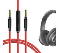 GEEKRIA Cable de audio micrófono compatible con Soundcore, Bluedio, auriculares MPow, cable 1/8" (3,5 mm) a 3,5 mm de repuesto estéreo con micrófono en línea (4 ft/1,2 m)