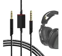 GEEKRIA Cable de audio para gaming compatible con Astro A40tr, A40, A30, A10/A10 (Gen 2), cable estéreo auxiliar de repuesto de 3,5 mm con control de silencio (6 ft / 2 m)