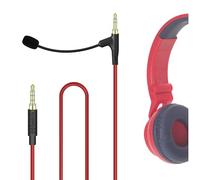 GEEKRIA Cable de auriculares con micrófono Boom clases online, compatible con Riwbox, EKids, Batman, cable de repuesto con jack de 3,5 mm y micrófono Boom para gaming y reuniones (1,2 m)
