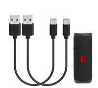 GEEKRIA Cable de Carga Corto para Altavoces Tipo C,Compatible con JBL Flip 6,Flip 5,Pulse 5,Pulse 4,Clip 4,Xtreme 3,Cable de Carga de alimentación de Repuesto USB a USB-C (1 pie/30 cm, 2 Unidades)