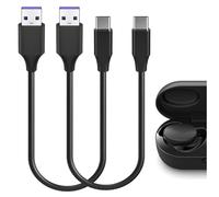 GEEKRIA Cable de carga corto USB para auriculares, compatible con Bose Ultra Open, Earbuds II, Sleepbuds II, USB-C a USB-C, cable de alimentación de repuesto (1ft / 30cm 2Pack)
