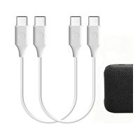 GEEKRIA Cable de carga para altavoces Type-C, compatible con JBL GO5, CLIP5, Flip 7/6, Charge 6/4, USB-C a USB-C, cable de alimentación de repuesto (1 ft / 30 cm, pack de 2)