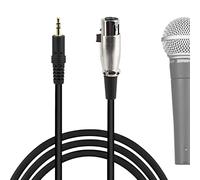 Geekria Cable de micrófono 3,5 mm macho a XLR hembra, 2,5 m, compatible con Shure SM58, SM57, SM48, SM7B, MV7, PGA48, PGA58, BETA 58A, equilibrado (negro)
