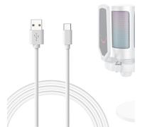 GEEKRIA Cable de micrófono para Creators tipo C a USB A de 200 cm, compatible con FIFINE AmpliGame A6, Razer Seiren V3 Chroma, Seiren V3 Mini, Logitech G Yeti GX, TONOR TC30 cable de micrófono
