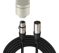 Geekria Cable de micrófono XLR macho a XLR hembra de 10 pies / 300 cm, compatible con MXL 770, 990, 991, 990 Blaze, V67G, 2006, R144, 2003A, CR21, V87, cable de micrófono equilibrado (negro)