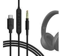 GEEKRIA Cable digital de USB-C a audio con micrófono compatible con Beats Studio Pro/3, Solo 4/3, cable de audio Type-C de repuesto con micrófono en línea y control de volumen (1,2 m/4 ft)