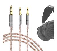 Geekria Cable equilibrado de4,4mm compatible con HIFIMAN Sundara-C,SUNDARA,HE4XX,400i,HE1000V2,Denon AHD600,AHD7200,5N OCC cable de audio trenzado plateado plateado(4,4mm a doble macho de 3,5mm/5pies)