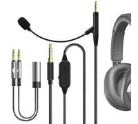 GEEKRIA Cable para Auriculares con micrófono de Brazo, Compatible con ATH-M70x/M50x/M40x, Conector de 2,5 mm, Cable de Repuesto Trenzado de Nailon con micrófono de Brazo y Control de Volumen/Silencio