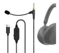 GEEKRIA Cable USB-C con micrófono tipo boom, compatible con Soundcore Space One, Sony WH-1000XM6, ULT WEAR: cable de repuesto con micrófono y control de volumen/silencio (5,6 ft)