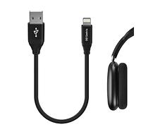 Geekria Cable USB de carga para auriculares, compatible con Apple AirPods Max/Pro, Beats Solo Pro, Powerbeats Pro, MFi, USB a Lightning (30 cm)