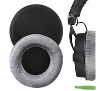Geekria Comfort - Almohadillas de repuesto de terciopelo para auriculares Beyerdynamic DT 440/770/790/797/860/880/990/990PROX, T 5P/70/90, HS 200/400/800, almohadillas con guía de video (gris)