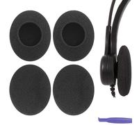 Geekria Comfort Foam - Almohadillas de repuesto para auriculares estéreo Logitech OEM PC 860, piezas de reparación (2 pares/negro)