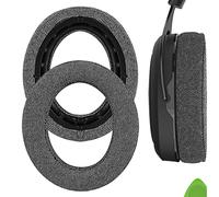 Geekria Comfort Linen - Almohadillas de repuesto para auriculares Corsair HS70 PRO, HS60 PRO, HS50 PRO, piezas de reparación (gris)