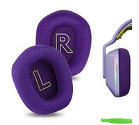 Geekria Comfort Mesh Fabric - Almohadillas de repuesto para auriculares Logitech G733, G535, G335, piezas de reparación con guía de video (morado)