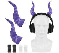 GEEKRIA Cuernos de diablo para auriculares impresos en 3D, diadema ajustable accesorio cosplay para auriculares over-ear, compatible con Beats Solo 4, Sennheiser HD 400U y más (Morado)