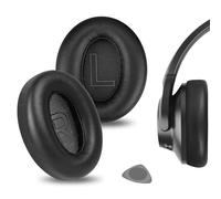 Geekria Elite - Almohadillas de repuesto de piel de oveja para Soundcore by Anker Life Q20, Q20+, Q20i, Life 2 (no apto para Life 2 Neo), almohadillas para auriculares, piezas de reparación (negro)
